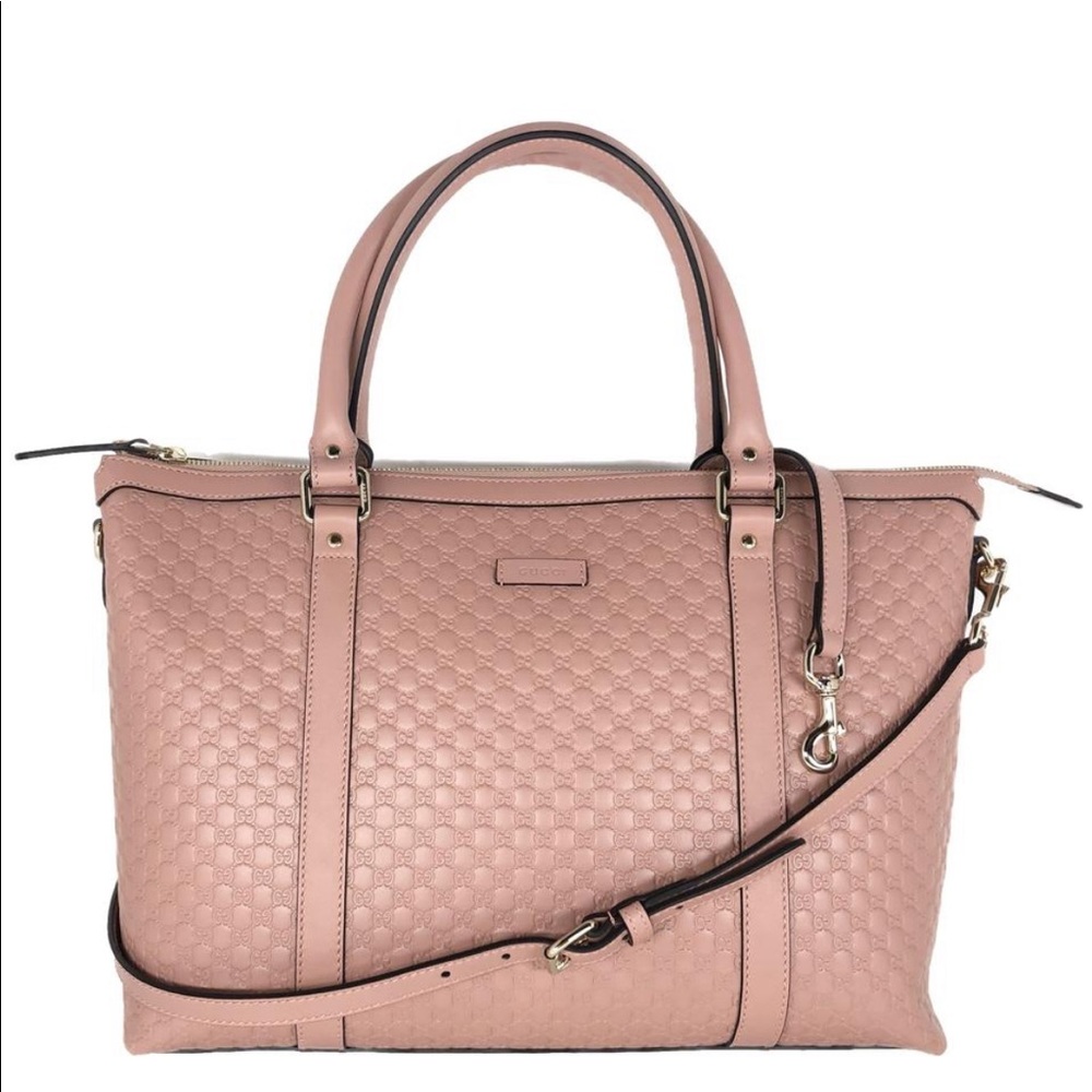 Gucci GG Guccissima Pink Top Zip Crossbody Bag